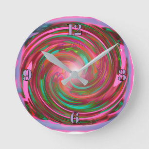 Colorful Abstract Swirl Design Clock