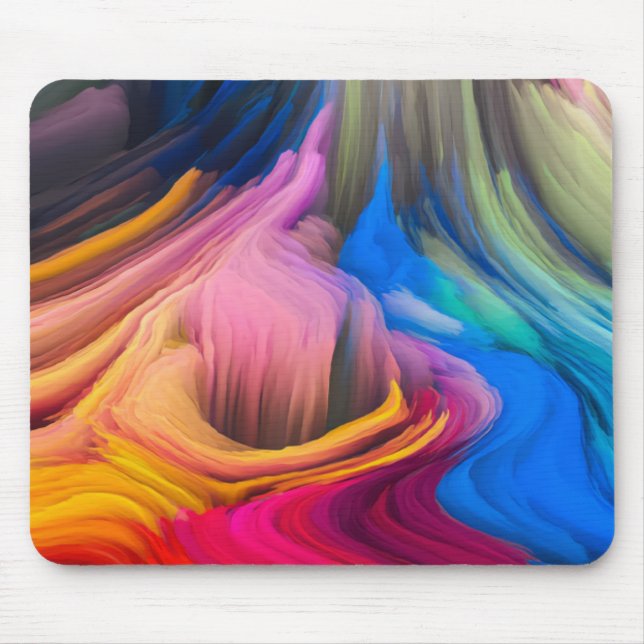 Colorful abstract swirl mouse pad (Front)