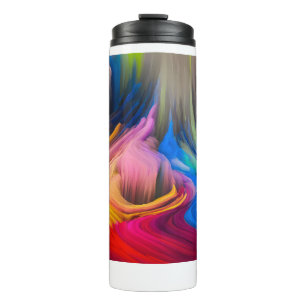 Colorful abstract swirl thermal tumbler