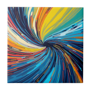 Colorful Abstract Swirl Tile