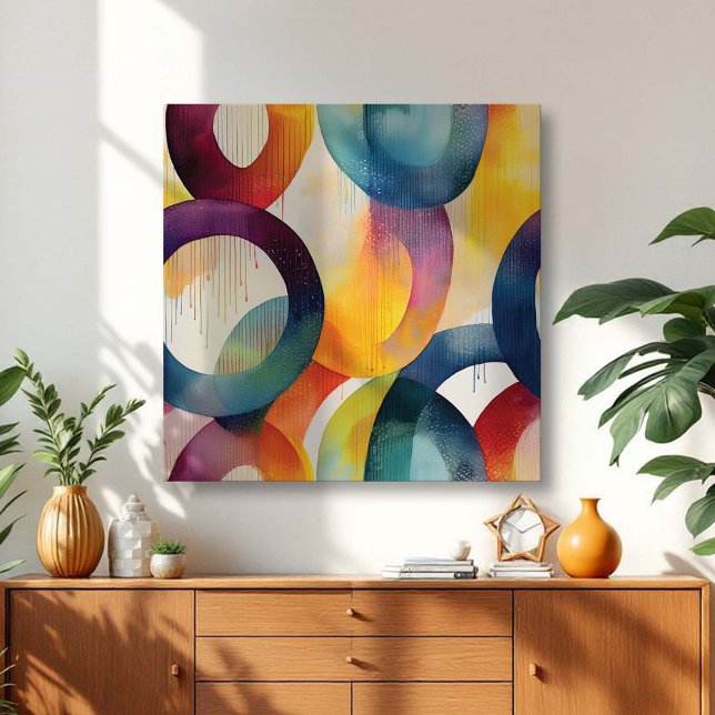 Colorful Abstract Swirly Loops Canvas Print (Creator Uploaded)