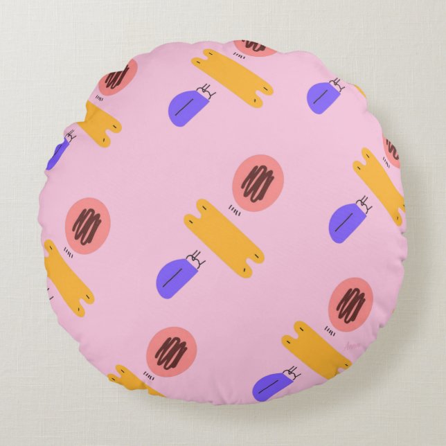 Colorful Abstract Throw Pillow (Front)