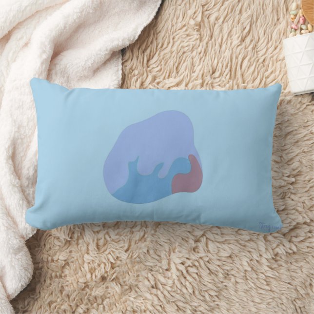 Colorful Abstract Throw Pillow - Blue Toned (Blanket)