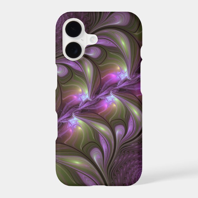 Colorful Abstract Violet Purple Khaki Fractal Art (Back)
