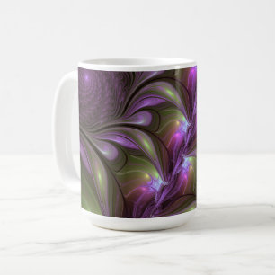 Colorful Abstract Violet Purple Khaki Fractal Art Coffee Mug