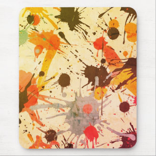 Colorful Abstract Watercolor Splatter  Mouse Pad