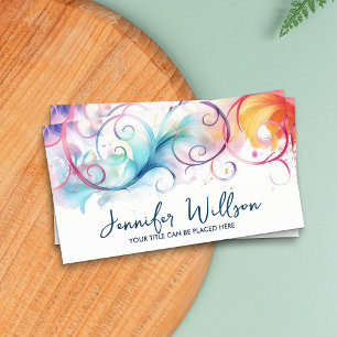Colorful Abstract Watercolor Swirl Art  Business Card