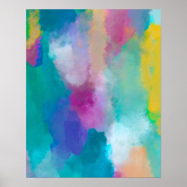 Colorful Abstract Watercolour Painting Poster (Front)
