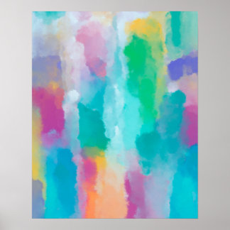 Colorful Abstract Watercolour Painting Poster