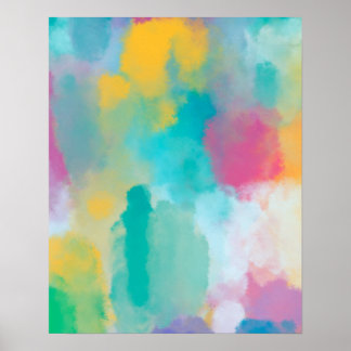 Colorful Abstract Watercolour Painting Poster