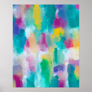 Colorful Abstract Watercolour Painting Poster