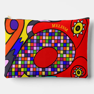 Colorful abstracted accessory pouch