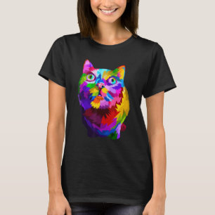 Colorful Adorable Cat Graphic 1 T-Shirt