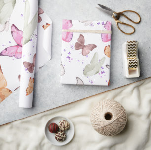 Colorful Aesthetic Butterflies   Whimsical Boho Bu Wrapping Paper