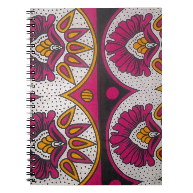 Colorful African Fabric Motif Art Print Notebook (Front)