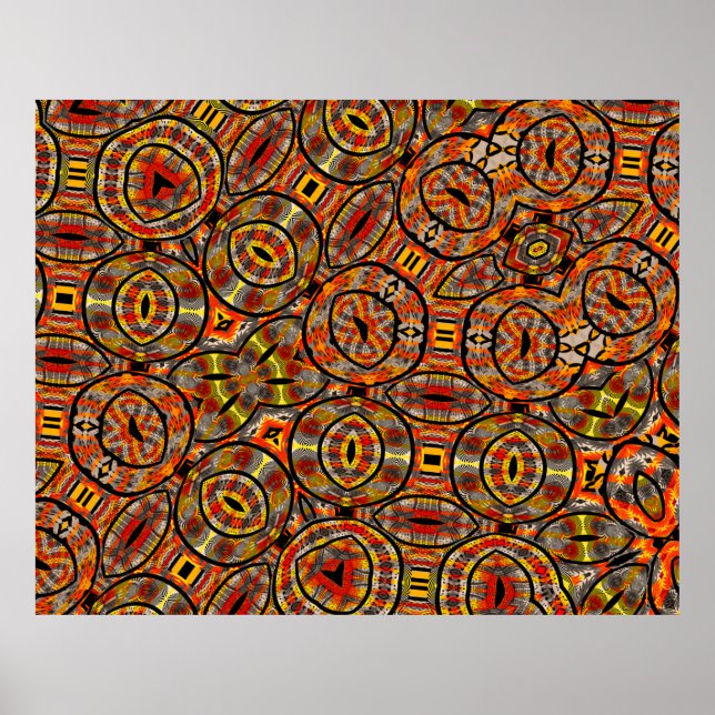 Colorful African fabric - Seamless pattern, illust Poster (Front)