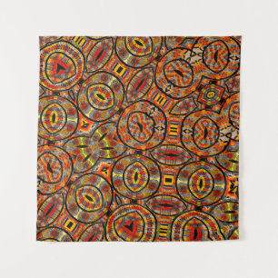 Colorful African fabric - Seamless pattern, illust Tapestry