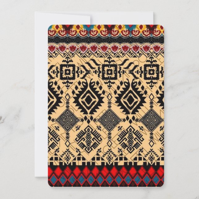 Colorful African Pattern Invitation (Front)