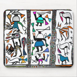 Colorful African Senufu print Mouse Pad