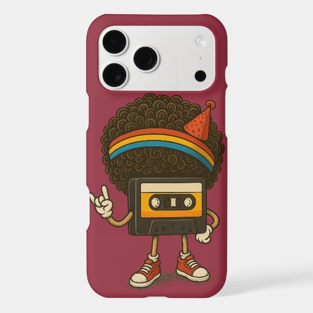 Colorful Afro Cassette Character Sticker (Back)