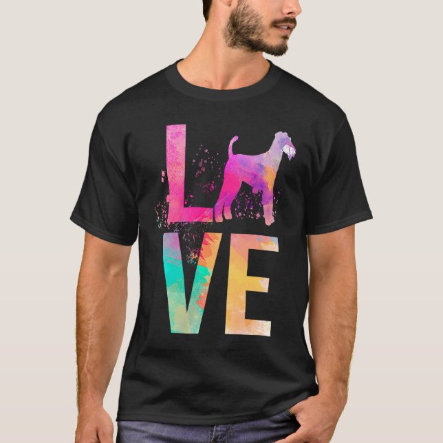 Colorful Airedale Terrier Dog Mom  Airedale Terrie T-Shirt (Front)