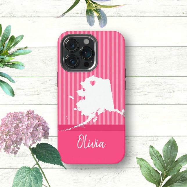 Colorful Alaska USA State Map Custom Name   iPhone Case (Creator Uploaded)