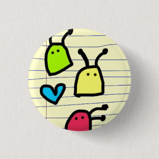 colorful alien blobs doodle 1 inch round button