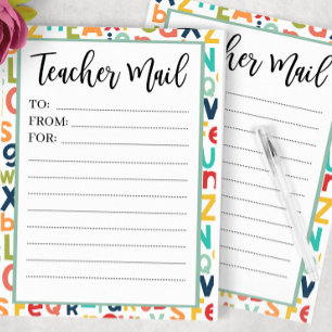 Colorful Alphabet Note from Teacher