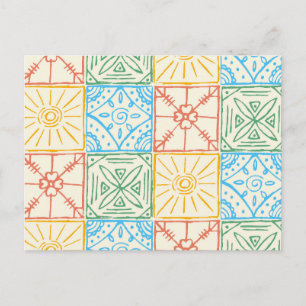Colorful Amalfi style tile seamless pattern Holiday Postcard