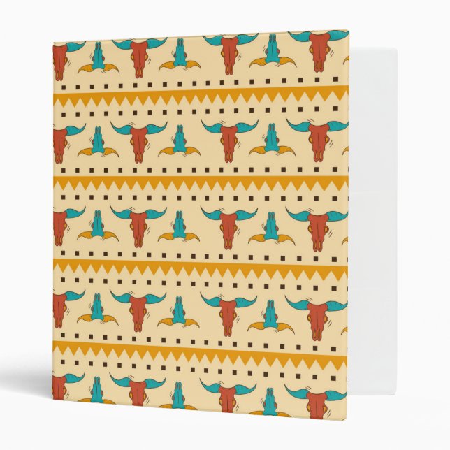 Colorful American Southwest themed pattern Binder (Front/Inside)