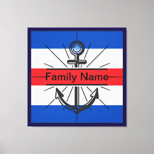 Colorful Anchor with customise button Canvas Print