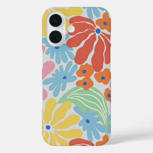 Colorful and Bright Abstract Floral iPhone 16 Case