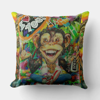 colorful and fun puffs pop art based. throw pillow
