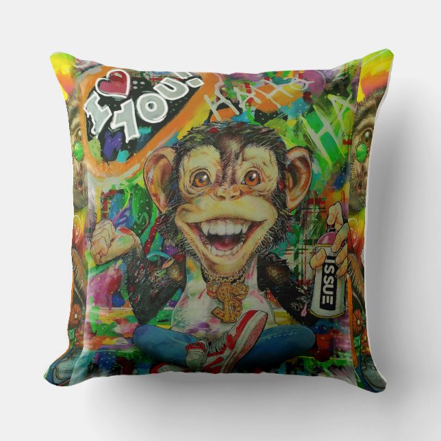colorful and fun puffs pop art based. throw pillow (Front)