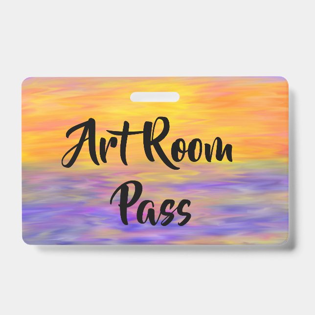Colorful and Fun School Pass Badge (Front)
