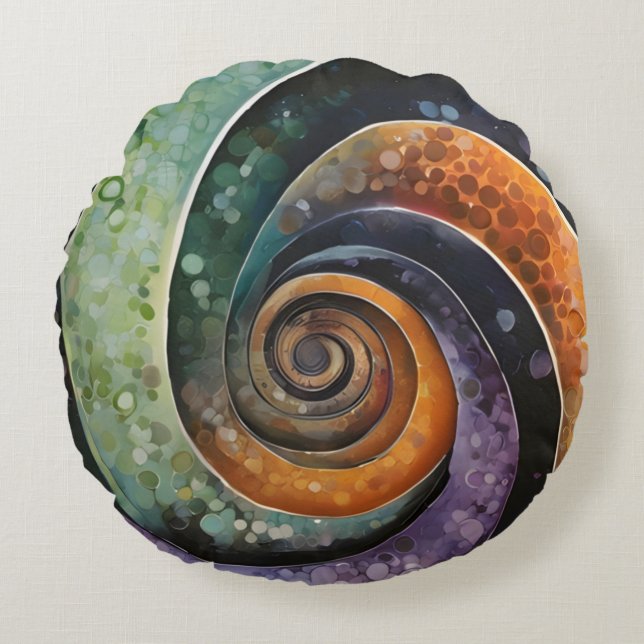 colorful and modern, design with spiral round pillow (Front)