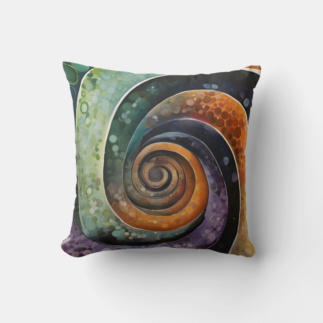 colorful and modern, design with spiral throw pillow (Front)