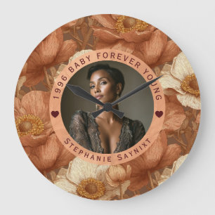 Colorful Anemones 18Th Birthday Gifts For Baby Large Clock