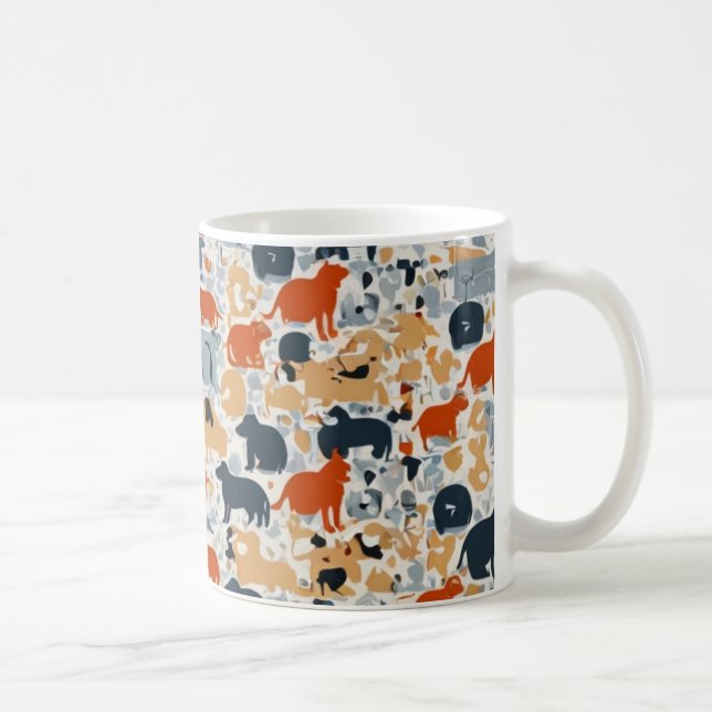 "Colorful Animal Silhouette Pattern Mug (Droite)