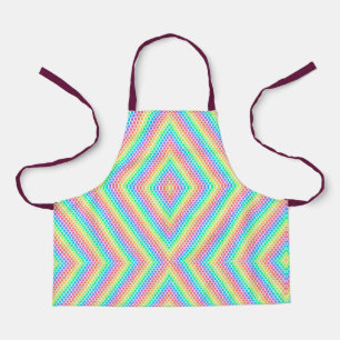 Colorful apron with a vibrant geometric pattern 