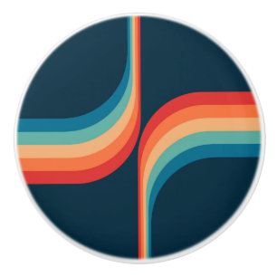 Colorful arches in retro style ceramic knob