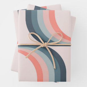 Colorful arches in retro style wrapping paper sheet