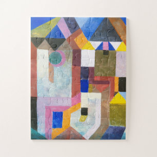 Colorful Architecture by Paul Klee, Abstract Art Jigsaw Puzzle