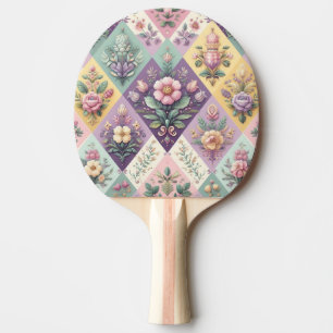 Colorful argyle pastel Easter/Spring Ping Pong Paddle