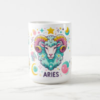 Colorful Aries Zodiac Astrology Sign