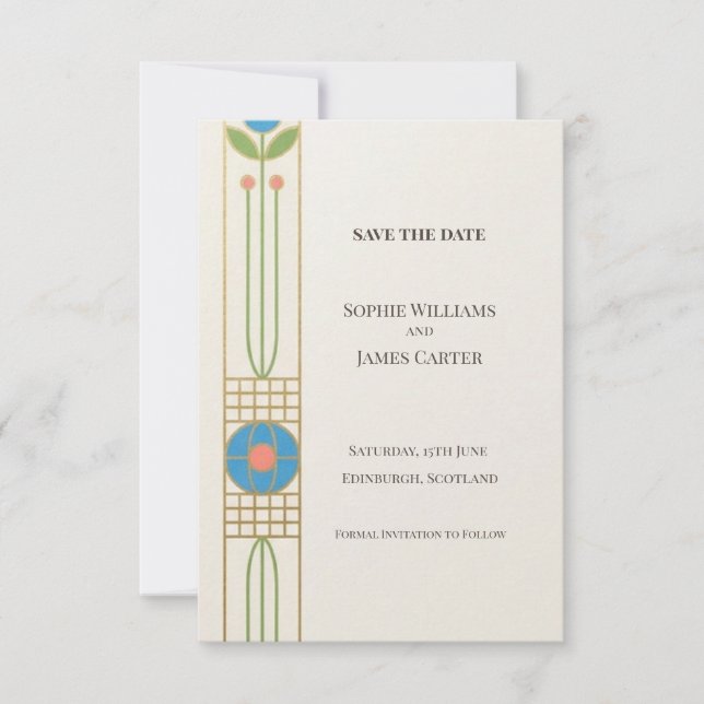 Colorful Art Deco Save The Date (Front)