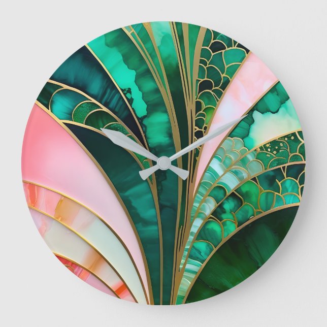 Colorful Art Deco Wall Clock (Front)