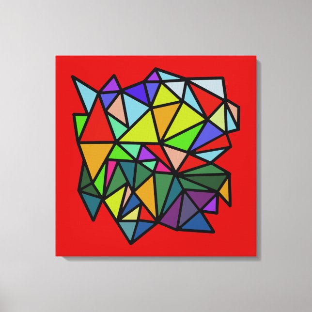 colorful art geometric triangles canvas print (Front)