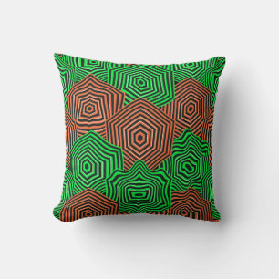 Colorful Art Nouveau Geometric Pattern Throw Pillow
