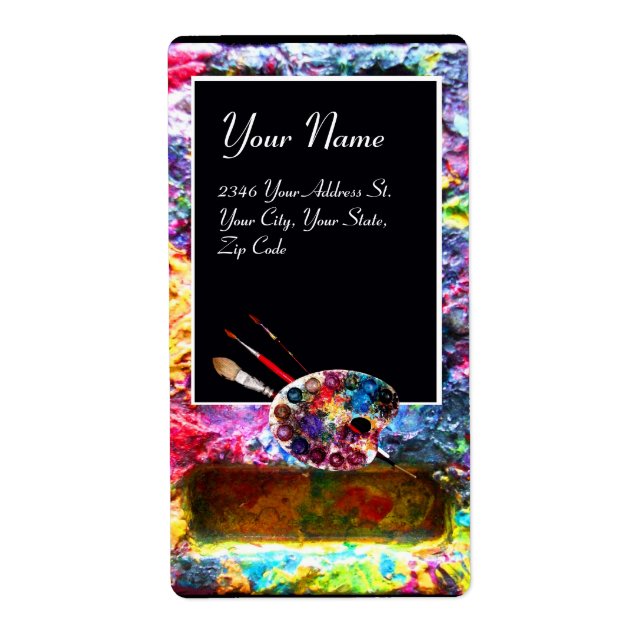 COLORFUL ARTIST COLOR PALETTE,BRUSHES,black (Front)